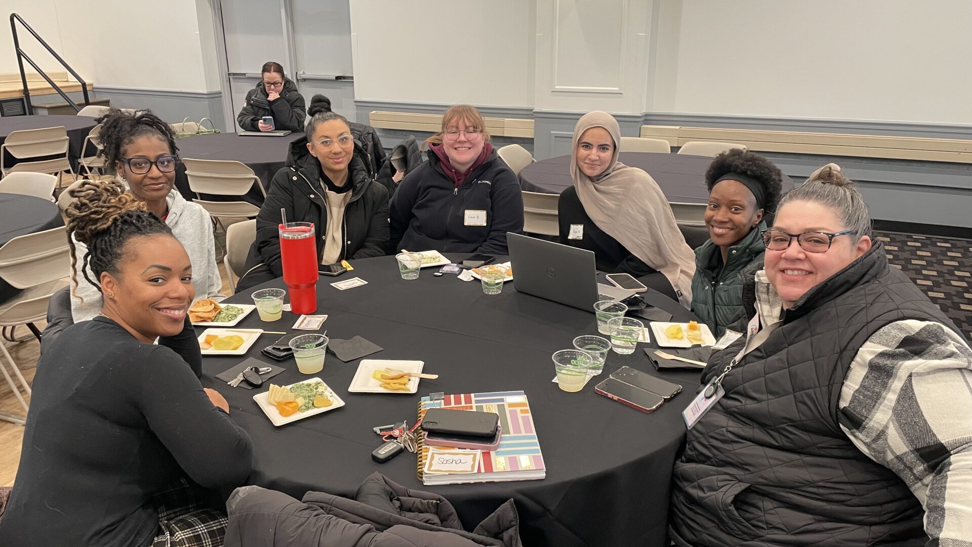 Group of employees at table