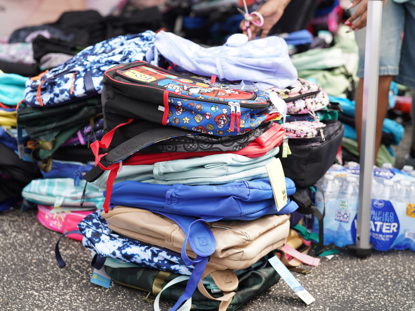 pile of backpacks