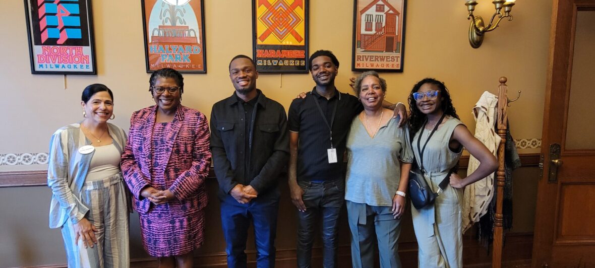 group of youth with lawmakers in Madison