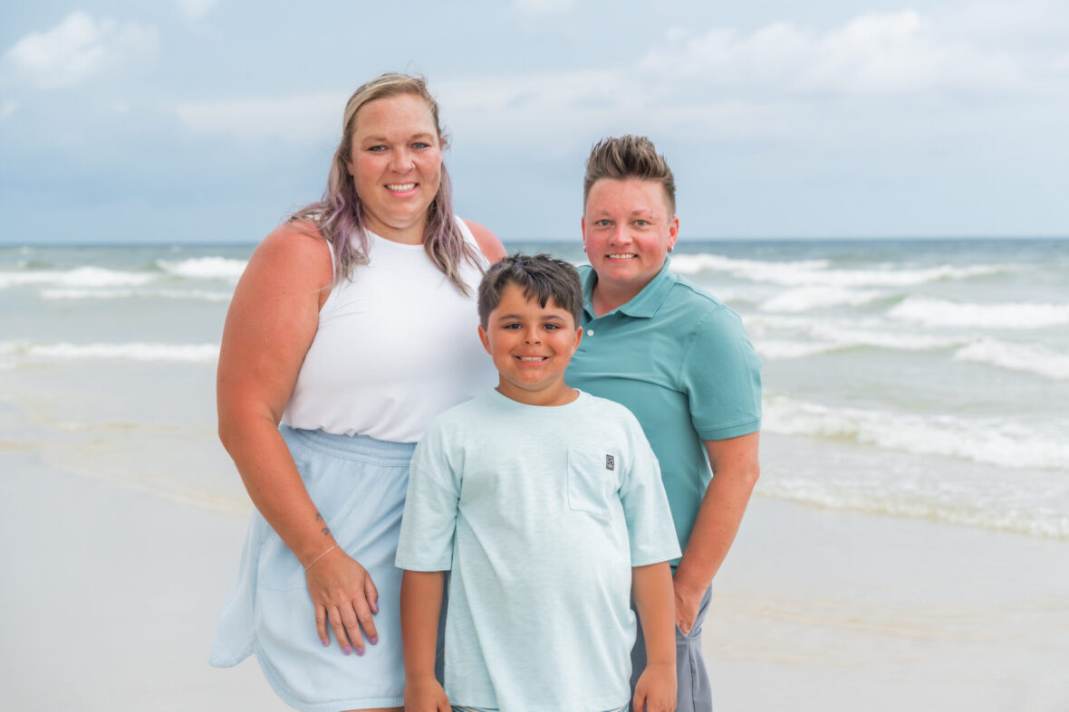 family photo on beach