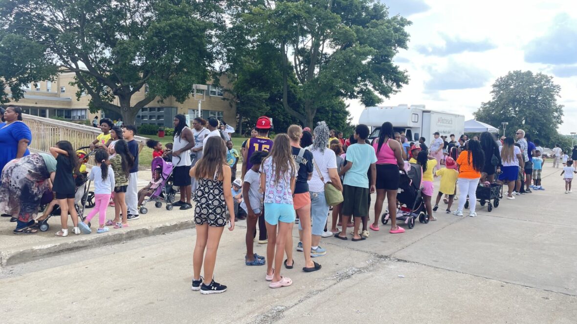 members standing in line