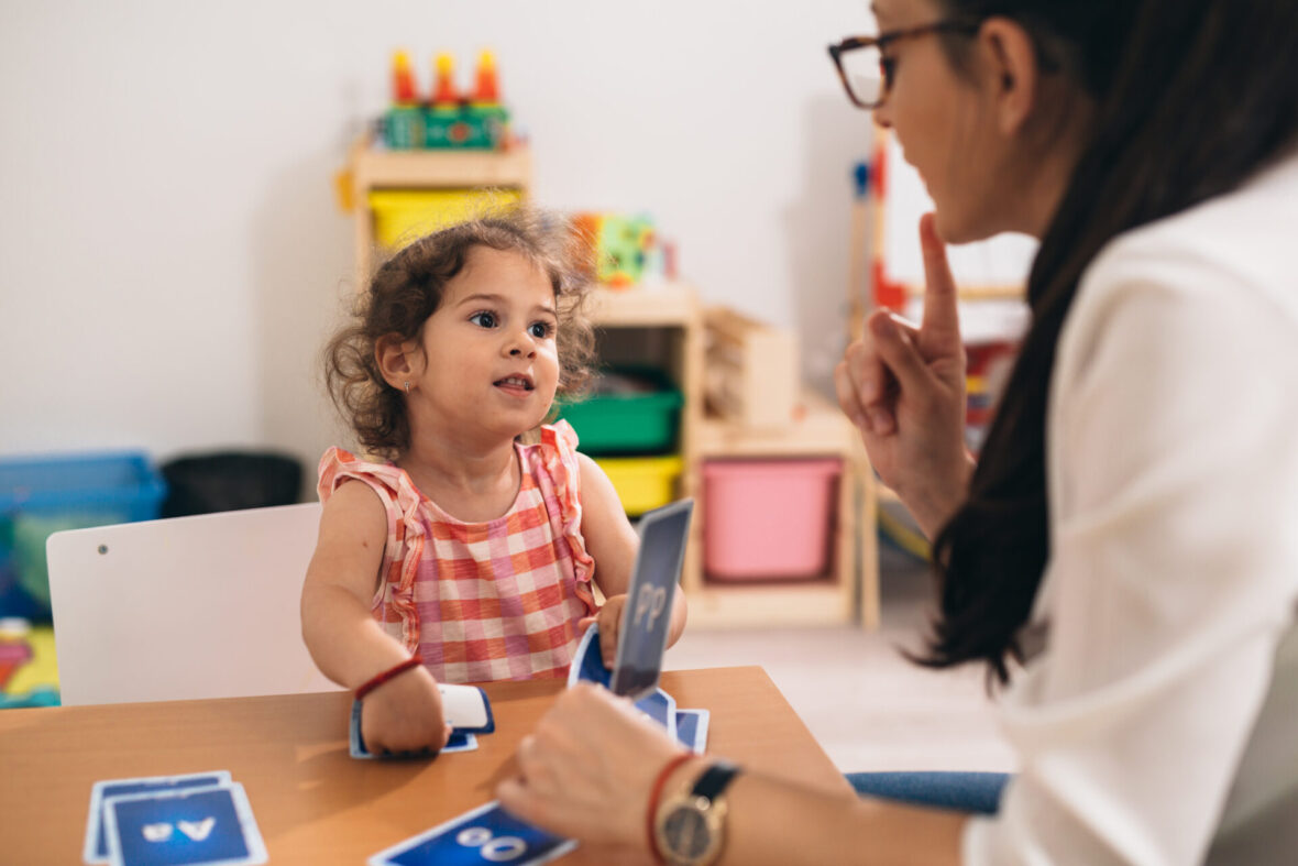 girl in speech therapy session