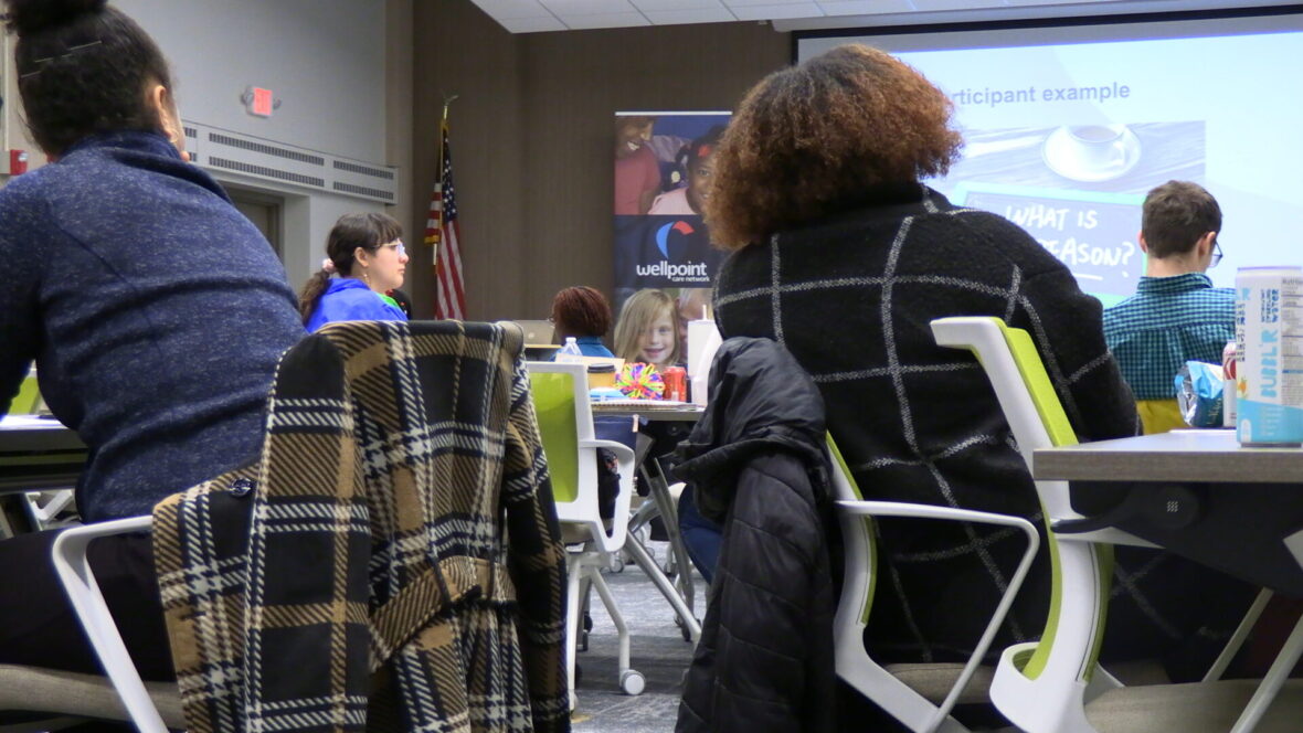 people looking at screen